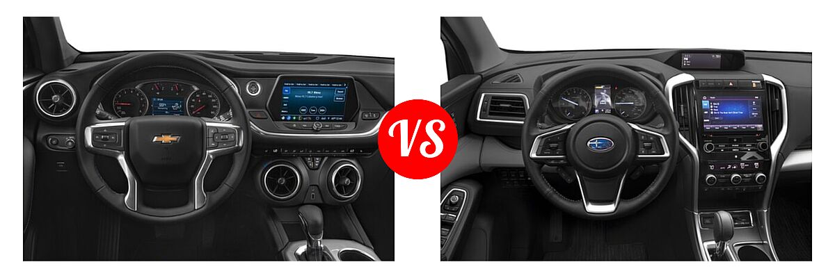 2021 Chevrolet Blazer SUV L / LT / Premier / RS vs. 2021 Subaru Ascent SUV Limited - Dashboard Comparison
