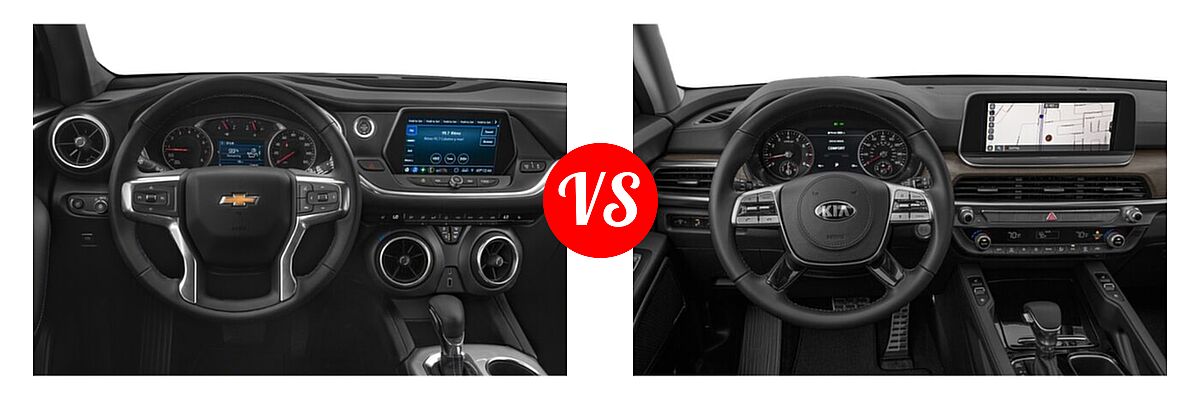 2021 Chevrolet Blazer SUV L / LT / Premier / RS vs. 2021 Kia Telluride SUV SX - Dashboard Comparison