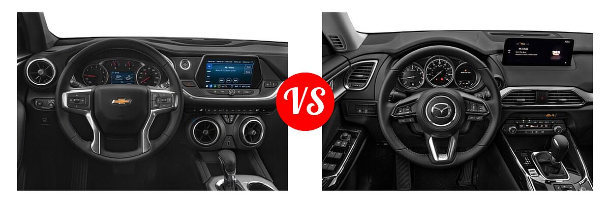 2021 Chevrolet Blazer SUV L / LT / Premier / RS vs. 2021 Mazda CX-9 SUV Sport - Dashboard Comparison