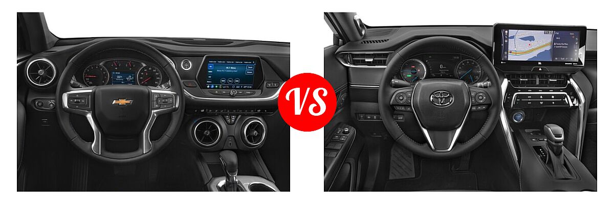 2021 Chevrolet Blazer SUV L / LT / Premier / RS vs. 2021 Toyota Venza SUV Limited / XLE - Dashboard Comparison