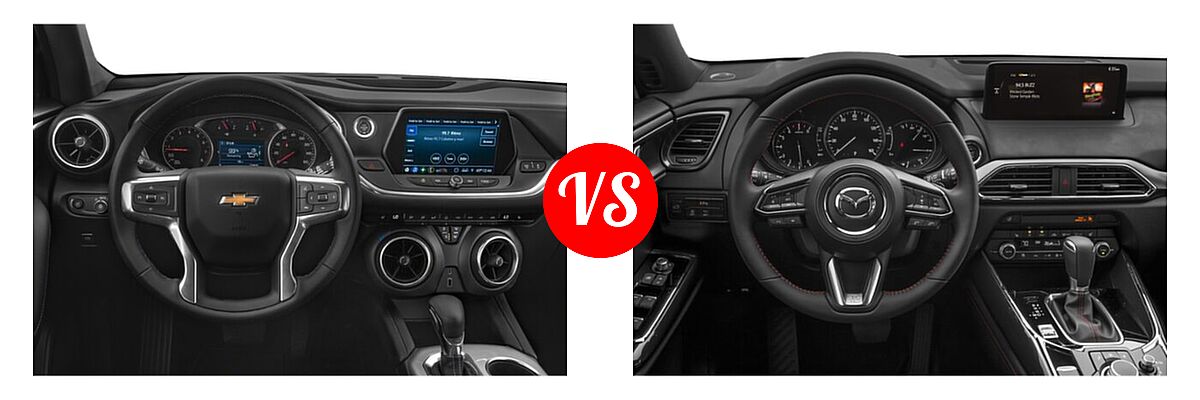 2021 Chevrolet Blazer SUV L / LT / Premier / RS vs. 2021 Mazda CX-9 SUV Carbon Edition - Dashboard Comparison