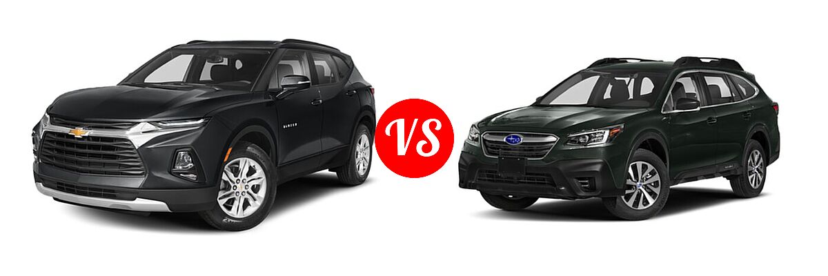2021 Chevrolet Blazer SUV L / LT / Premier / RS vs. 2021 Subaru Outback SUV CVT - Front Left Comparison