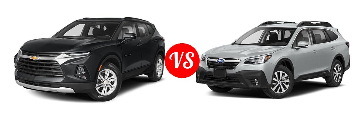 2021 Chevrolet Blazer SUV L / LT / Premier / RS vs. 2021 Subaru Outback SUV Premium - Front Left Comparison
