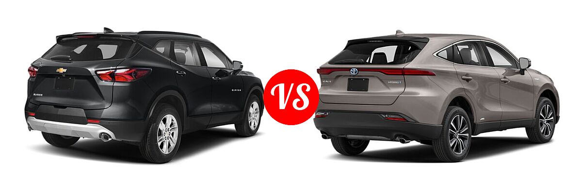 2021 Chevrolet Blazer SUV L / LT / Premier / RS vs. 2021 Toyota Venza SUV LE - Rear Right Comparison