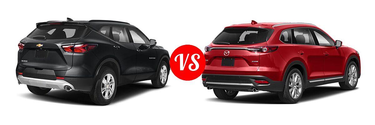 2021 Chevrolet Blazer SUV L / LT / Premier / RS vs. 2021 Mazda CX-9 SUV Grand Touring - Rear Right Comparison