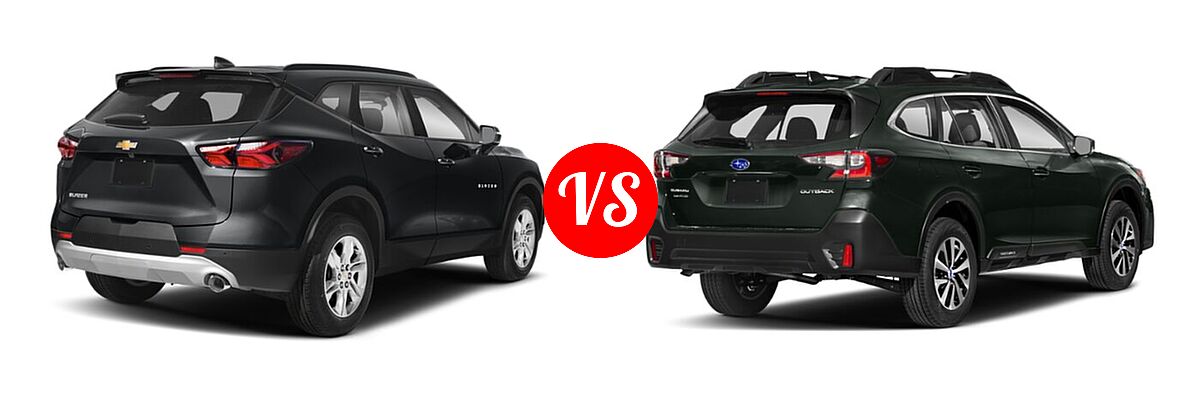 2021 Chevrolet Blazer SUV L / LT / Premier / RS vs. 2021 Subaru Outback SUV CVT - Rear Right Comparison