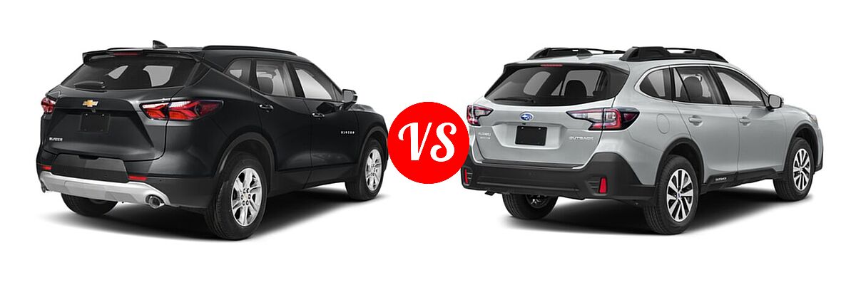 2021 Chevrolet Blazer SUV L / LT / Premier / RS vs. 2021 Subaru Outback SUV Premium - Rear Right Comparison