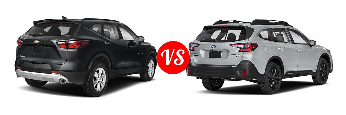 2021 Chevrolet Blazer SUV L / LT / Premier / RS vs. 2021 Subaru Outback SUV Onyx Edition XT - Rear Right Comparison