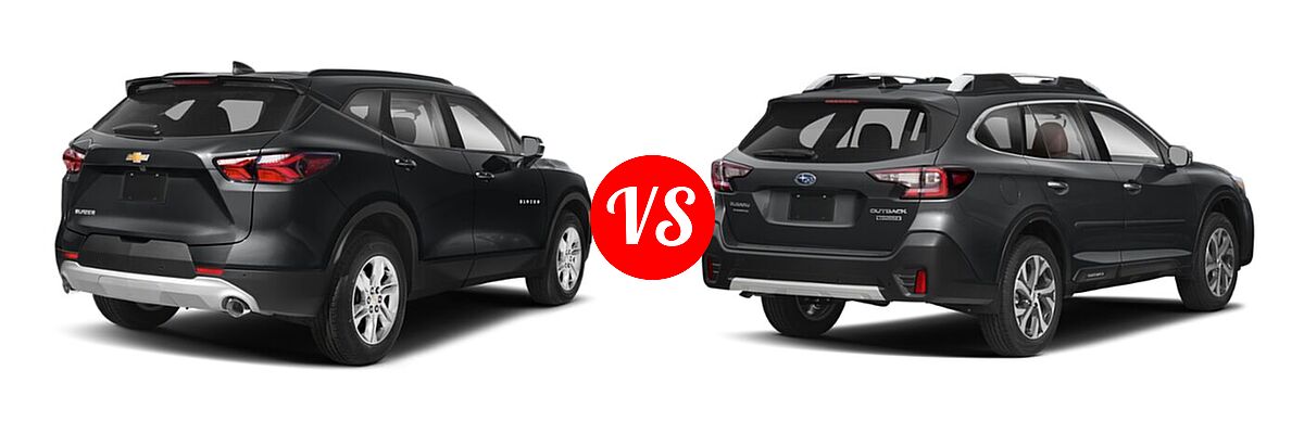 2021 Chevrolet Blazer SUV L / LT / Premier / RS vs. 2021 Subaru Outback SUV Touring - Rear Right Comparison
