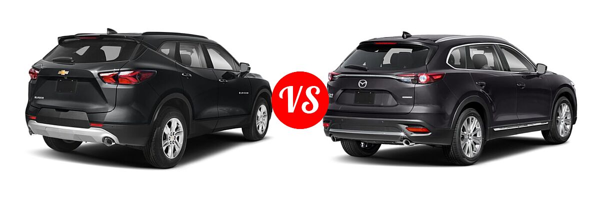 2021 Chevrolet Blazer SUV L / LT / Premier / RS vs. 2021 Mazda CX-9 SUV Signature - Rear Right Comparison