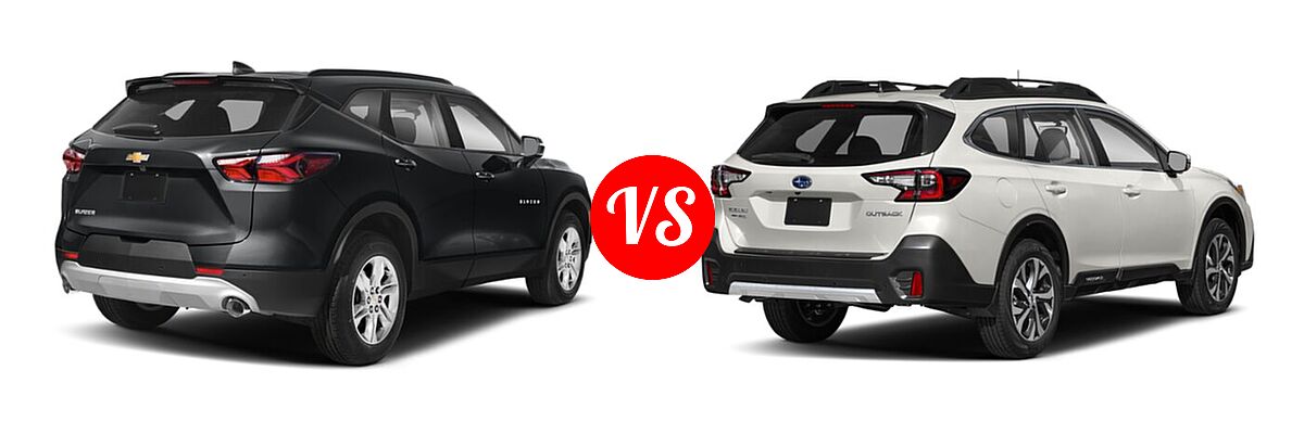 2021 Chevrolet Blazer SUV L / LT / Premier / RS vs. 2021 Subaru Outback SUV Limited - Rear Right Comparison