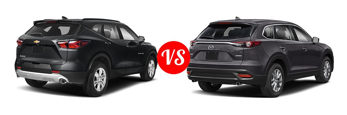 2021 Chevrolet Blazer SUV L / LT / Premier / RS vs. 2021 Mazda CX-9 SUV Sport - Rear Right Comparison