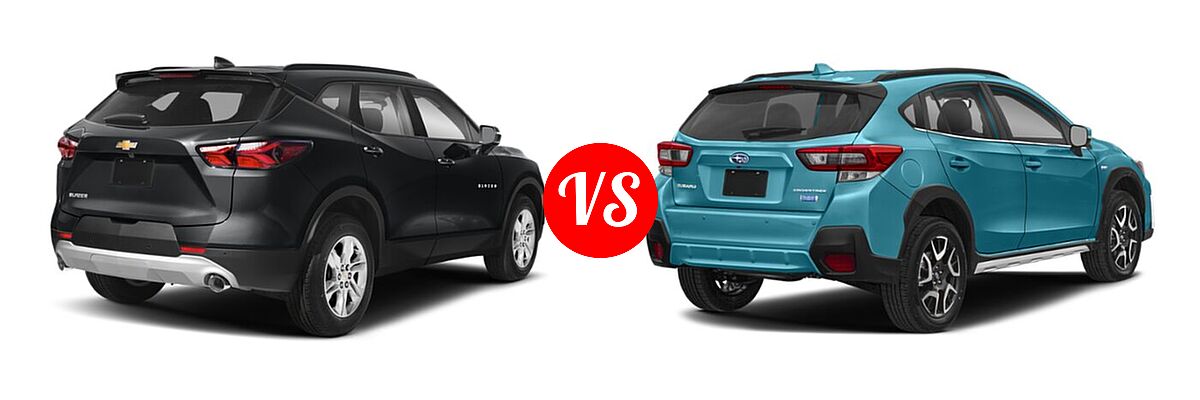 2021 Chevrolet Blazer SUV L / LT / Premier / RS vs. 2021 Subaru Crosstrek SUV Hybrid CVT - Rear Right Comparison