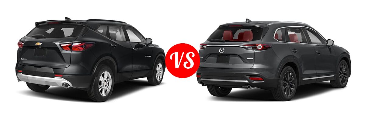 2021 Chevrolet Blazer SUV L / LT / Premier / RS vs. 2021 Mazda CX-9 SUV Carbon Edition - Rear Right Comparison
