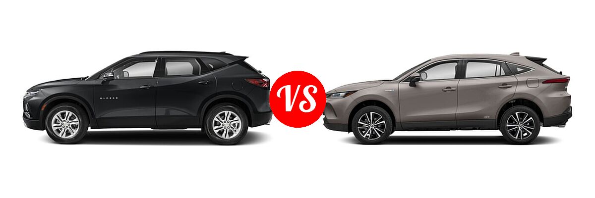 2021 Chevrolet Blazer SUV L / LT / Premier / RS vs. 2021 Toyota Venza SUV LE - Side Comparison