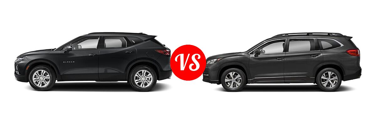2021 Chevrolet Blazer SUV L / LT / Premier / RS vs. 2021 Subaru Ascent SUV 8-Passenger - Side Comparison