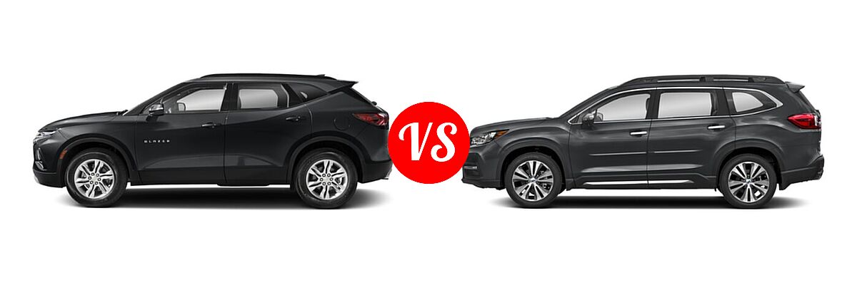 2021 Chevrolet Blazer SUV L / LT / Premier / RS vs. 2021 Subaru Ascent SUV Touring - Side Comparison