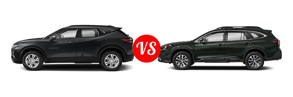 2021 Chevrolet Blazer SUV L / LT / Premier / RS vs. 2021 Subaru Outback SUV CVT - Side Comparison