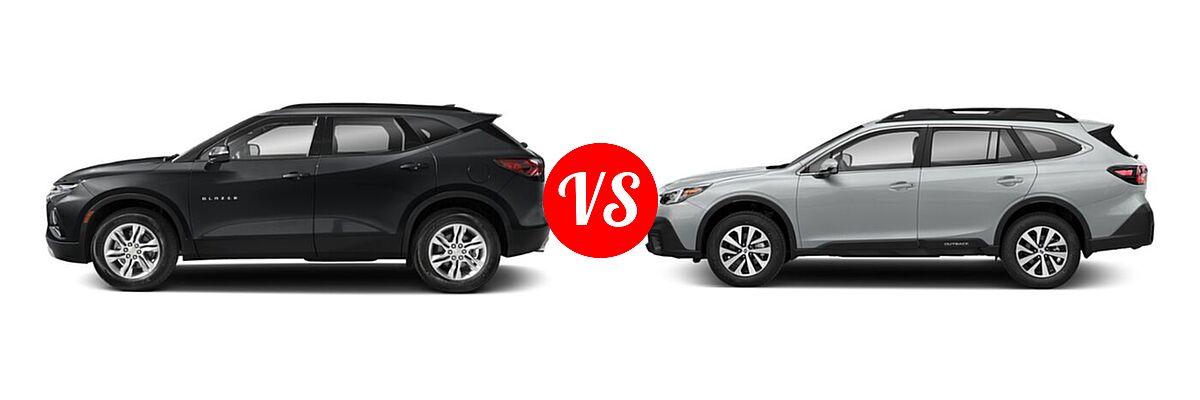 2021 Chevrolet Blazer SUV L / LT / Premier / RS vs. 2021 Subaru Outback SUV Premium - Side Comparison