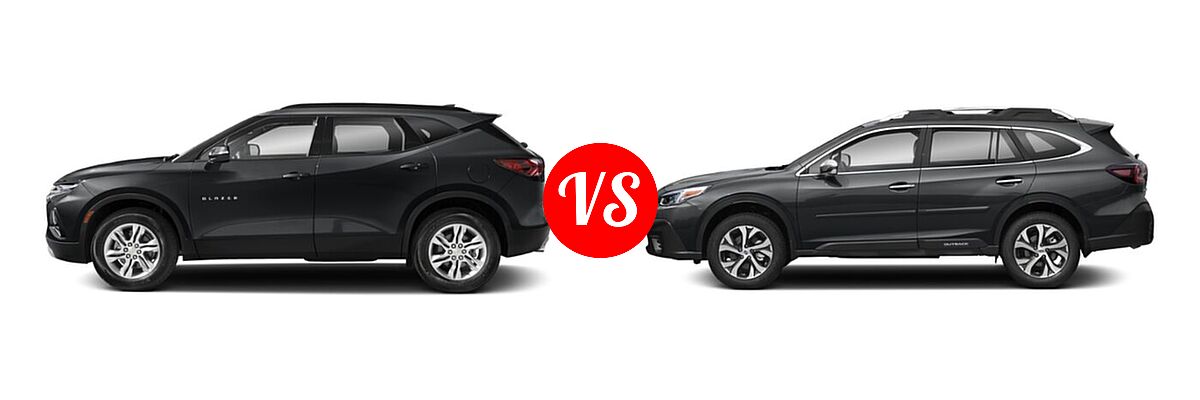 2021 Chevrolet Blazer SUV L / LT / Premier / RS vs. 2021 Subaru Outback SUV Touring - Side Comparison