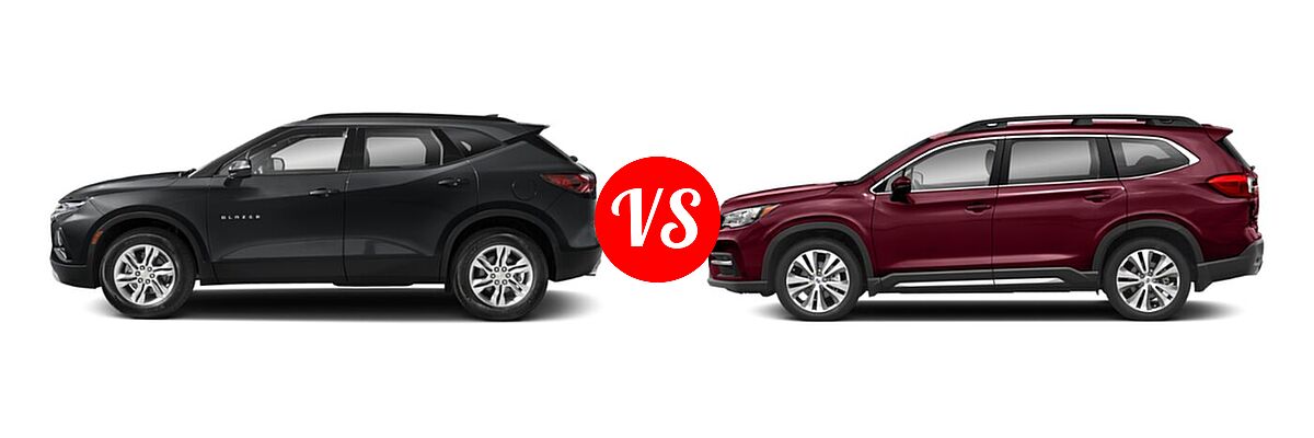 2021 Chevrolet Blazer SUV L / LT / Premier / RS vs. 2021 Subaru Ascent SUV Limited - Side Comparison