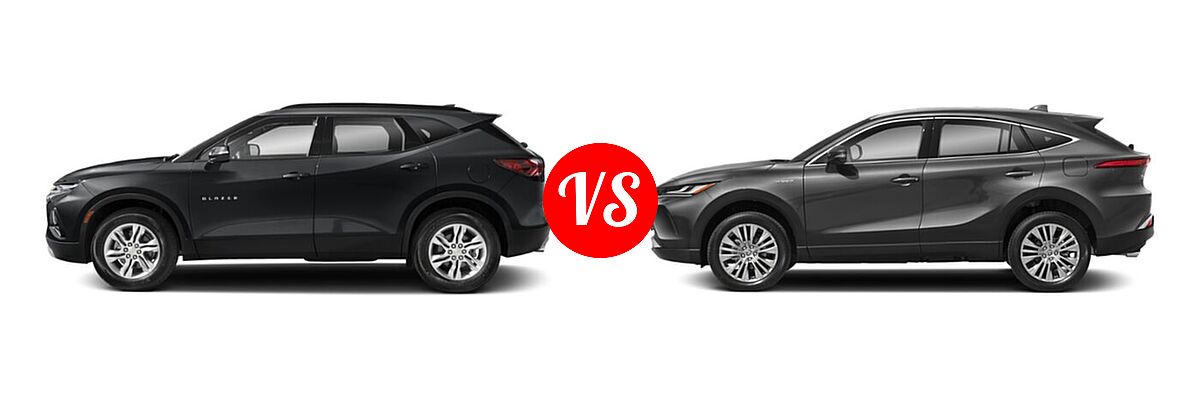 2021 Chevrolet Blazer SUV L / LT / Premier / RS vs. 2021 Toyota Venza SUV Limited / XLE - Side Comparison