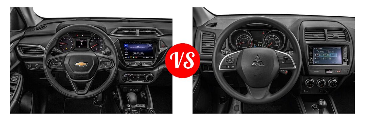 2021 Chevrolet Trailblazer SUV L / LS / LT vs. 2021 Mitsubishi Outlander Sport SUV ES / LE - Dashboard Comparison