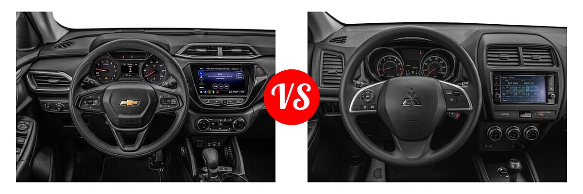 2021 Chevrolet Trailblazer SUV L / LS / LT vs. 2021 Mitsubishi Outlander Sport SUV S - Dashboard Comparison