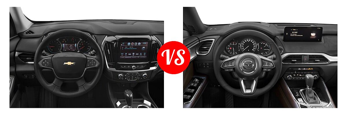 2021 Chevrolet Traverse SUV LT Cloth / LT Leather / RS vs. 2021 Mazda CX-9 SUV Signature - Dashboard Comparison