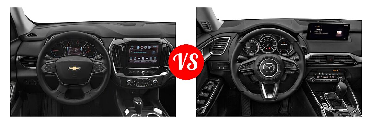 2021 Chevrolet Traverse SUV LT Cloth / LT Leather / RS vs. 2021 Mazda CX-9 SUV Sport - Dashboard Comparison