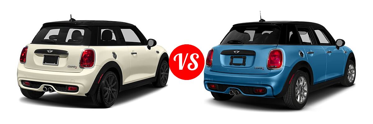 2017 MINI Hardtop 2 Door Hatchback S vs. 2017 MINI Hardtop 4 Door Hatchback S - Rear Right Comparison