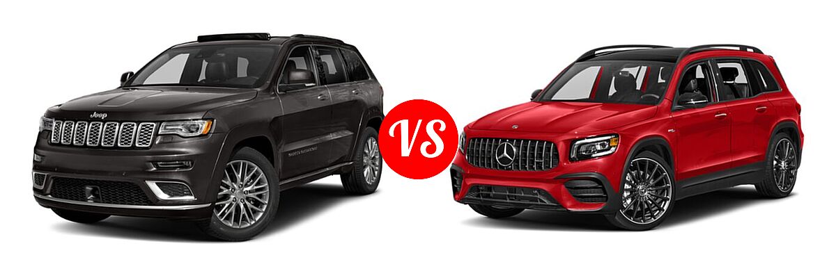 2021 Jeep Grand Cherokee SUV Summit vs. 2021 Mercedes-Benz GLB-Class 35 AMG SUV AMG GLB 35 - Front Left Comparison