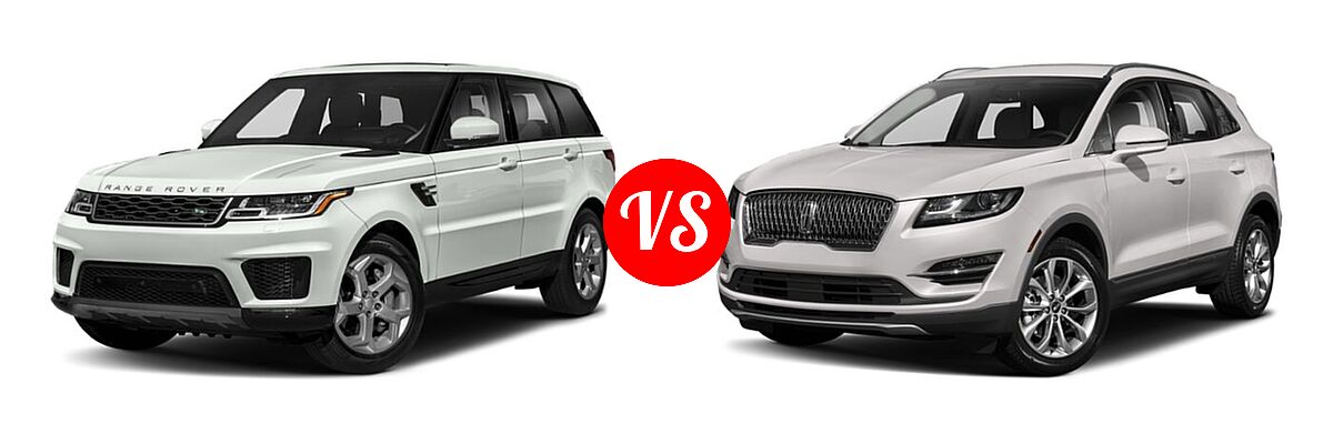 2021 Land Rover Range Rover Sport SUV Diesel HSE Silver Edition vs. 2019 Lincoln MKC SUV Black Label / FWD / Reserve / Select / Standard - Front Left Comparison