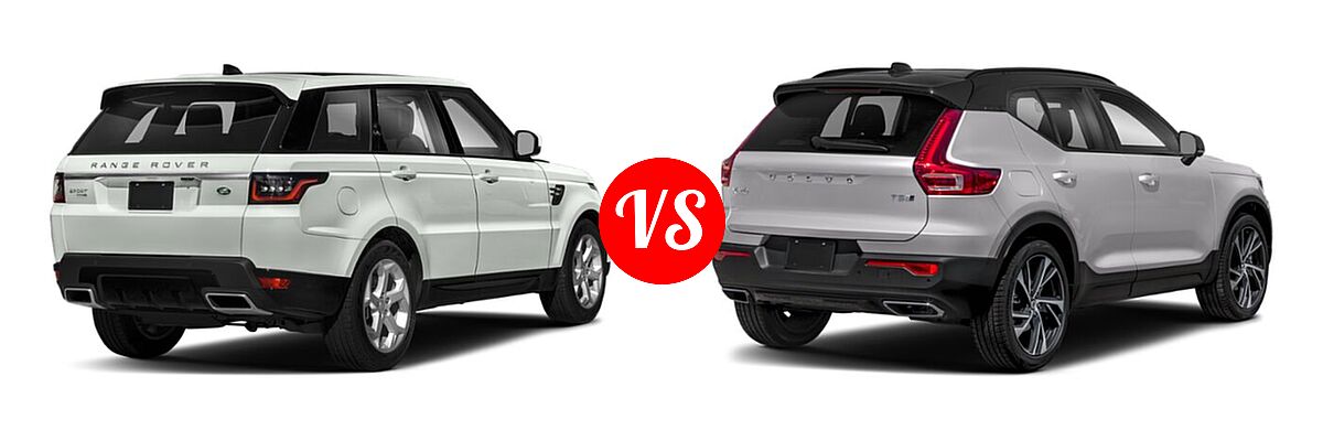 2021 Land Rover Range Rover Sport SUV Diesel HSE Silver Edition vs. 2019 Volvo XC40 SUV R-Design - Rear Right Comparison