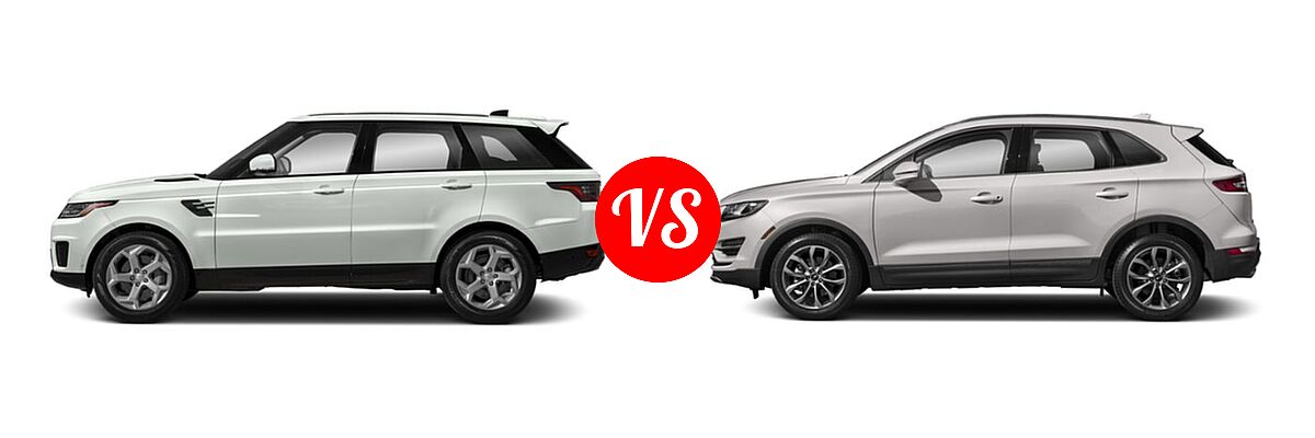 2021 Land Rover Range Rover Sport SVR SUV SVR / SVR Carbon Edition vs. 2019 Lincoln MKC SUV Black Label / FWD / Reserve / Select / Standard - Side Comparison