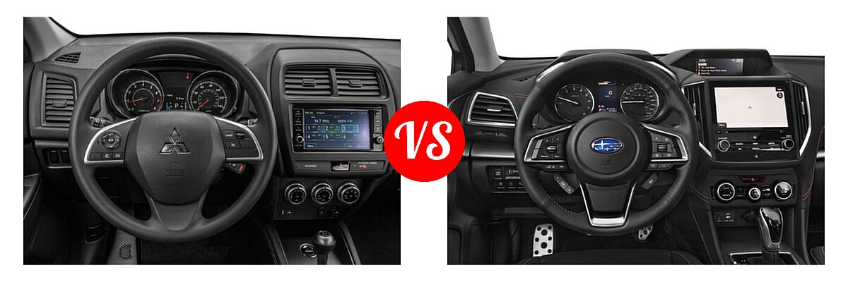 2021 Mitsubishi Outlander Sport SUV ES / LE vs. 2021 Subaru Crosstrek SUV Limited - Dashboard Comparison