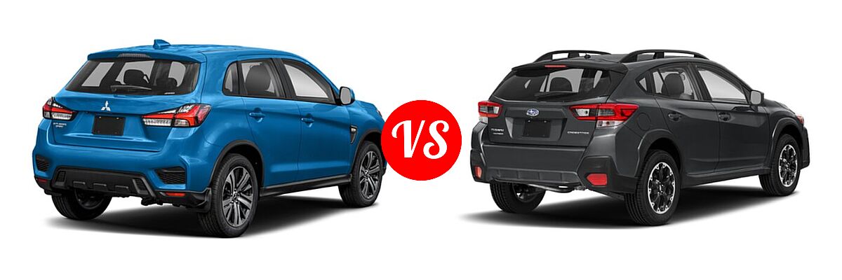 2021 Mitsubishi Outlander Sport SUV ES / LE vs. 2021 Subaru Crosstrek SUV CVT / Manual - Rear Right Comparison