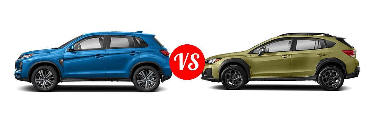 2021 Mitsubishi Outlander Sport SUV ES / LE vs. 2021 Subaru Crosstrek SUV Sport - Side Comparison