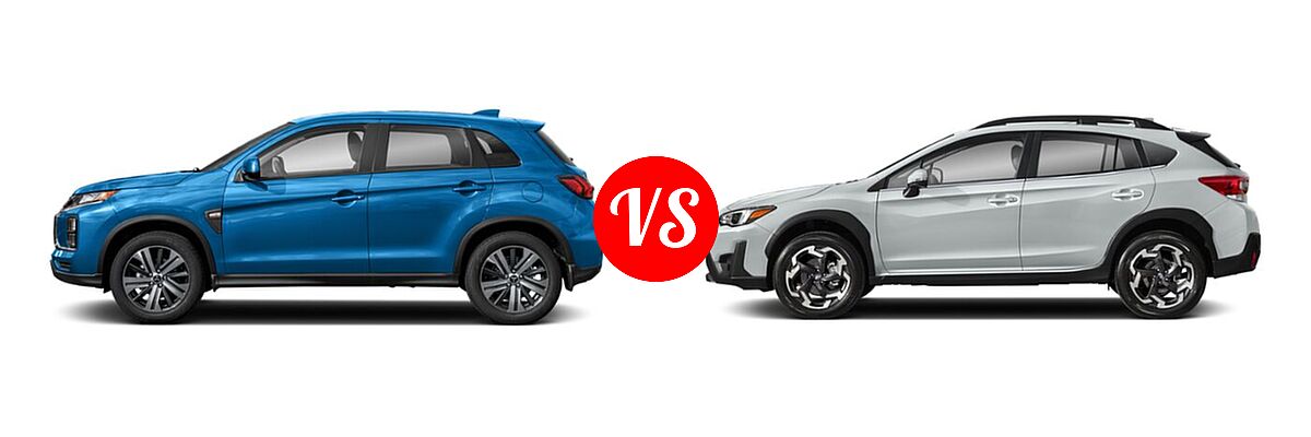 2021 Mitsubishi Outlander Sport SUV ES / LE vs. 2021 Subaru Crosstrek SUV Limited - Side Comparison