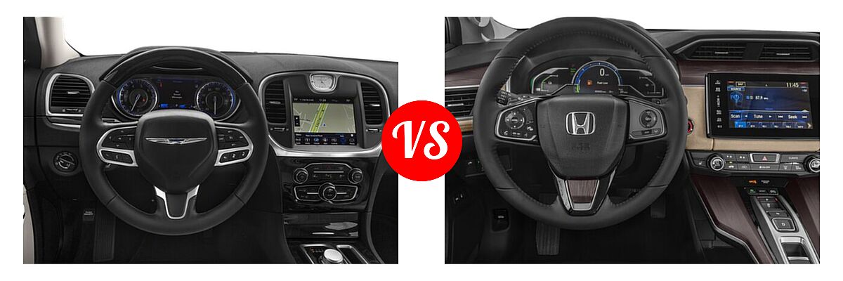 2021 Chrysler 300 Sedan 300S / Touring / Touring L vs. 2021 Honda Clarity Sedan PHEV Touring - Dashboard Comparison
