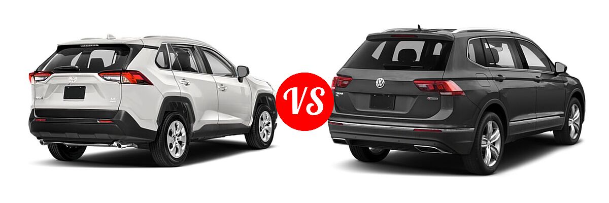 2021 Toyota RAV4 SUV LE vs. 2021 Volkswagen Tiguan SUV SEL - Rear Right Comparison