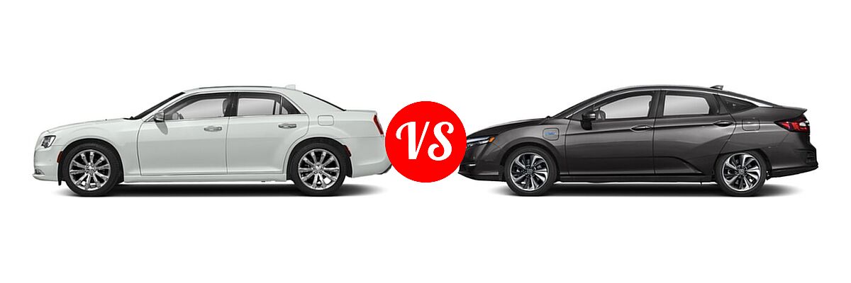 2021 Chrysler 300 Sedan 300S / Touring / Touring L vs. 2021 Honda Clarity Sedan PHEV Sedan - Side Comparison
