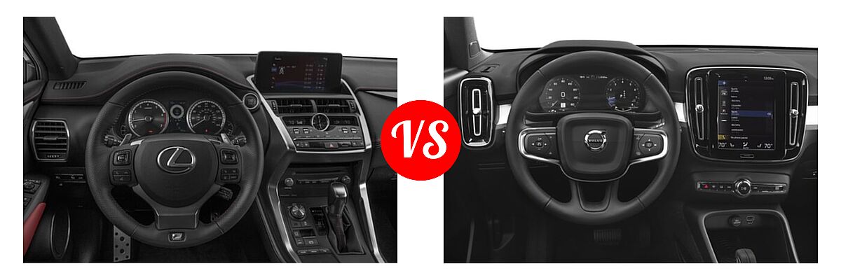 2021 Lexus NX 300 SUV NX 300 F SPORT vs. 2019 Volvo XC40 SUV Momentum / R-Design - Dashboard Comparison
