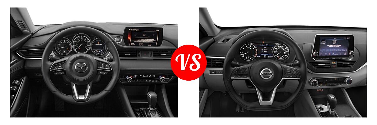 2021 Mazda 6 Sedan Touring vs. 2021 Nissan Altima Sedan 2.5 S - Dashboard Comparison