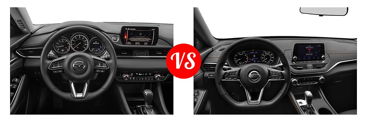 2021 Mazda 6 Sedan Touring vs. 2021 Nissan Altima Sedan 2.0 SR / 2.5 SR - Dashboard Comparison