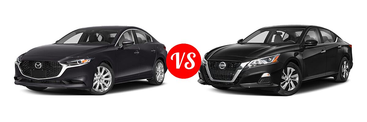 2021 Mazda 2 Sedan Preferred vs. 2021 Nissan Altima Sedan 2.5 S - Front Left Comparison