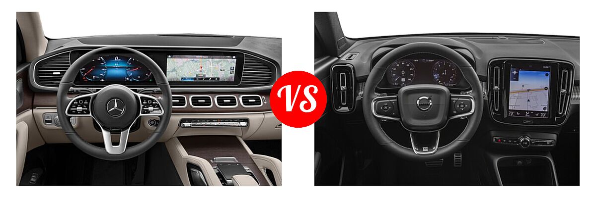 2021 Mercedes-Benz GLE-Class SUV GLE 350 vs. 2019 Volvo XC40 SUV R-Design - Dashboard Comparison