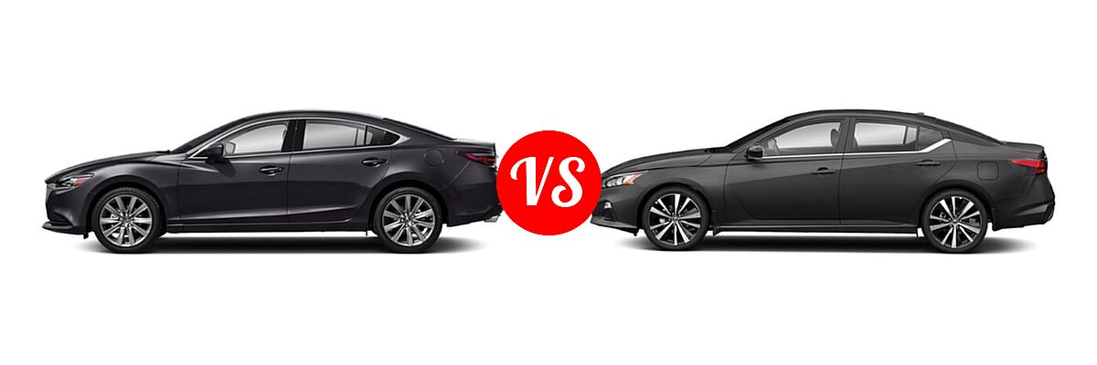 2021 Mazda 6 Sedan Touring vs. 2021 Nissan Altima Sedan 2.0 SR / 2.5 SR - Side Comparison