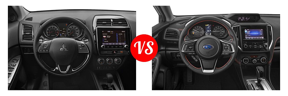 2021 Mitsubishi Outlander Sport SUV GT / SE vs. 2021 Subaru Crosstrek SUV Premium - Dashboard Comparison