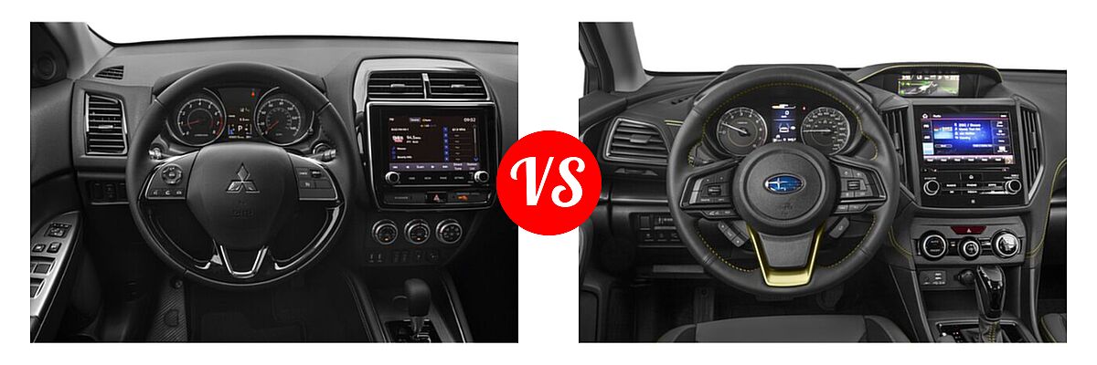 2021 Mitsubishi Outlander Sport SUV GT / SE vs. 2021 Subaru Crosstrek SUV Sport - Dashboard Comparison